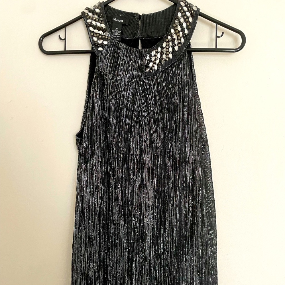 Alfani High Neck Beaded Blouse Size Medium